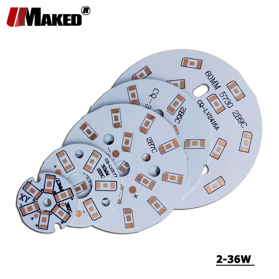 5-10 шт. светодиодный PCB без SMD570 Instal светодиодный Aluminun лампа пластина 2 Вт 3 Вт 5 Вт 7 Вт 9 Вт светильник Панель для Светодиодный blub вниз светильник DIY