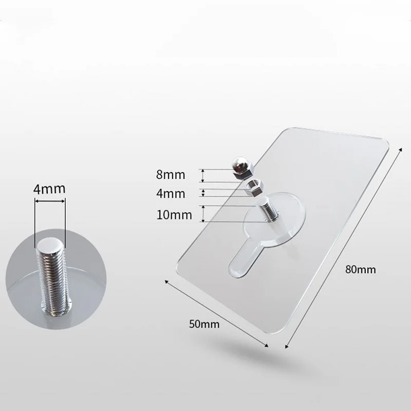 2 шт прозрачные ПВХ клейкие настенные гвозди, не оставляющие следов, настенные крючки, винт, крепкие, прочные, для гостиной, не оставляющие следов полотенца