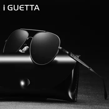 

iGUETTA Brand Designer Oval Sunglasses Polarized Vintage Metal Glasses Frame Fashion Man 2019 Piolt Sunglasses For Men IYJC342