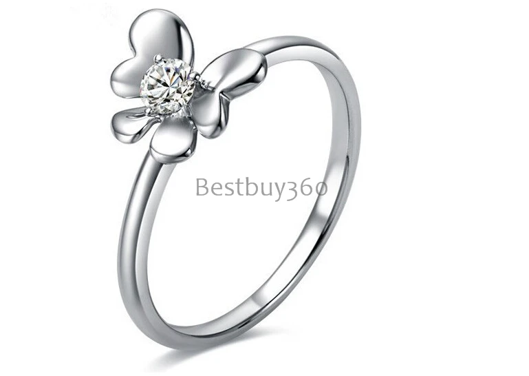 0.5ct 925 серебро бабочка Пасьянс искусственный бриллиант Свадьба Любовь S925 кольцо для женщин(YD