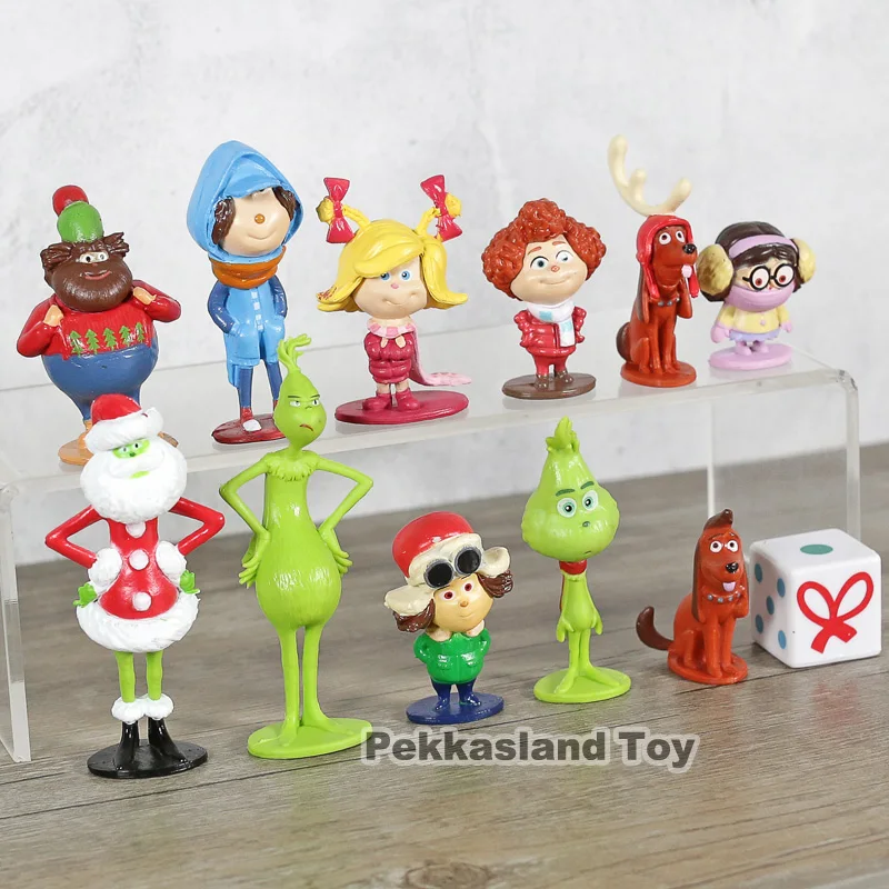 12 шт./компл. зеленого Монстра Гринч Dr Seuss кукла Косплэй модель Животные собака игрушки куклы для рождественские подарки для детей