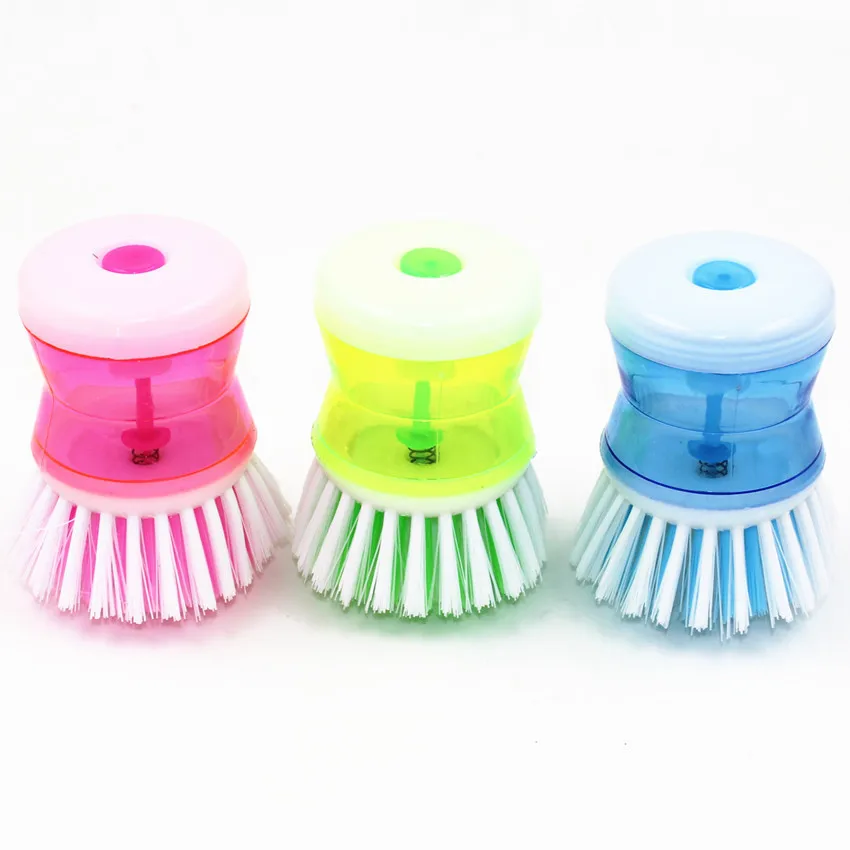 New Plastic Push automatic cleaning fluid brush cleaner Pot Pan dish