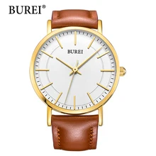 BUREI Women Watch Top Fashion Brand Female Waterproof Watches Large Lens Real Leather Strap Business Wristwatches