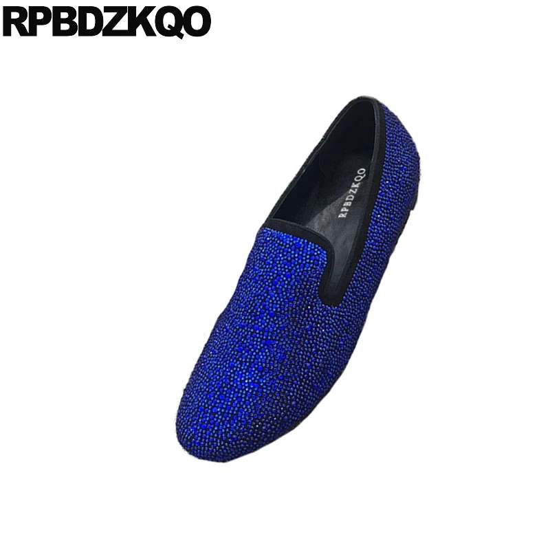 Camurça Preto Marca 11 Grande De Loafers Sapatos Deslizamento Na Decolagem Novos Strass Europeu 2018 Couro Pista Tamanho Apartamentos Moda Real Azul 46 Homens Clube gtA5AqPw