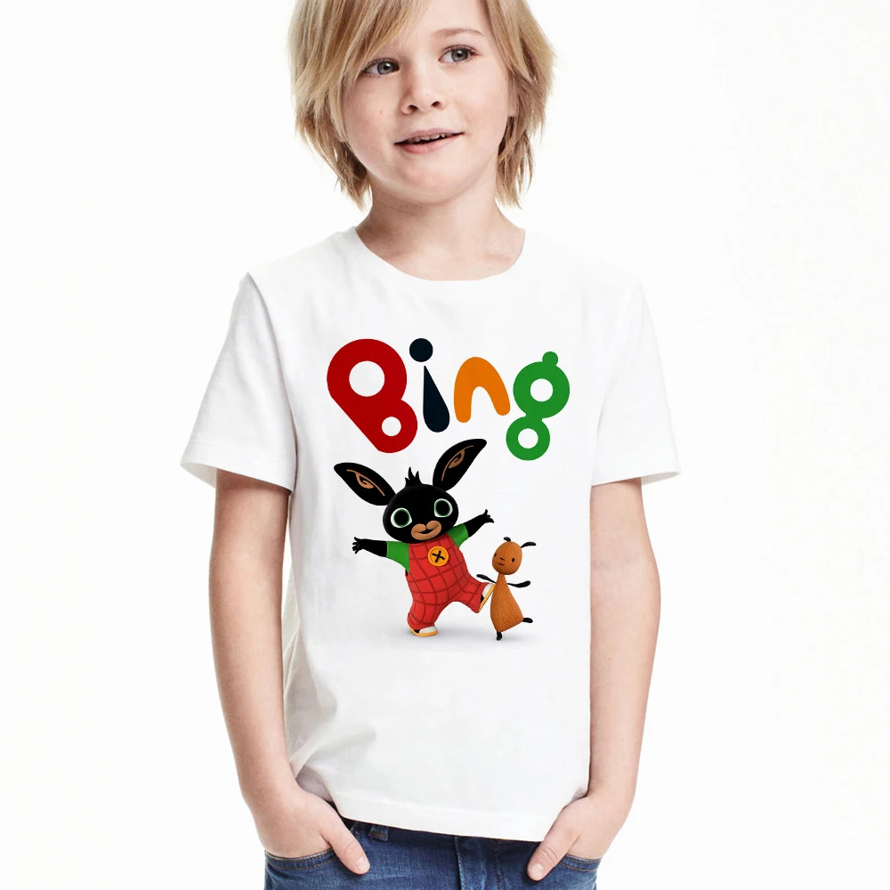 

2018 New Cartoon Bing Kids T Shirt Children Bing Bunny T-shirt Boys Girls Unisex Bing Rabbit Tees Tops Baby Summer Clothes