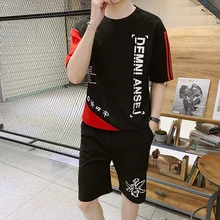 YWSRLM Лето Горячая распродажа мужские наборы футболки+ шорты комплекты из двух предметов повседневный спортивный костюм мужской Повседневная мужская футболка M-5XL TZ124