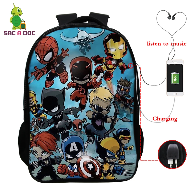 

The Avengers 16 Inch Backpack Back To School Bags Children Backpacks Kids Knapsack Girls Boys Travel Bagpack Plecak Szkolny Gift