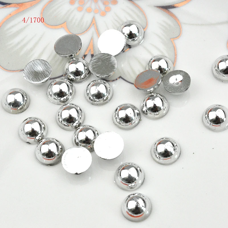 

FLTMRH 200pcs 4mm Flatback Half Round Plastic ABS Imitation Beige Pearl Craft Beads For DIY Jewelry Craft Scrapbook Decoration