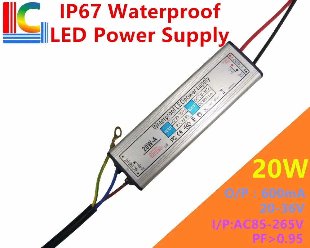 IP67 водонепроницаемый блок питания 20 Вт 30 40 50 60 70 80 90 100 120 150 200 светодиодный в 36