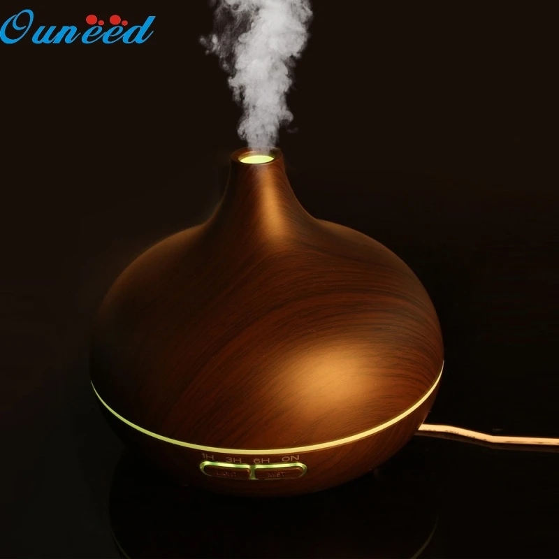 

Ouneed Happy Home Coffee Color LED Essential Oil Aroma Diffuser Ultrasonic Wooden Humidifier Air Aromatherapy Atomizer 1 Piece