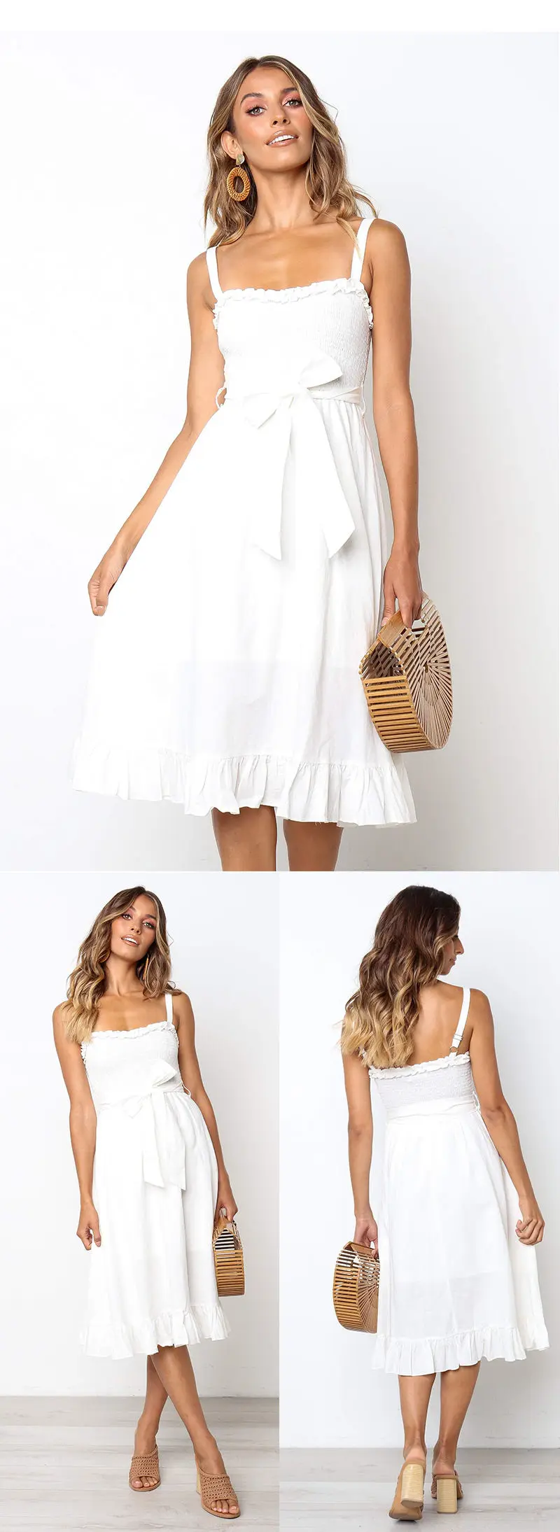 Women's Elegant Strapless Dress-Color White