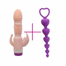 YEMA 2PCS/Set G Spot Clitoris Multi Speed Vibrator Dildo&Butt Plug Anal Beads Prostata Massager Sex Toys for Woman Men Gay
