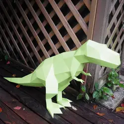 3D Бумага модель зеленый динозавр Бумага craft животных домашнего декора Бумага craft Пазлы Развивающие игрушки подарок на день рождения для