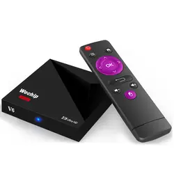 2 шт./лот Мини Android TV Box 7.1 nougat wechip V6 RK3328 Rockchip TV Box 2.4 г WI-FI 100 м LAN USB3.0 4 К VP9 HDR10 media player X96