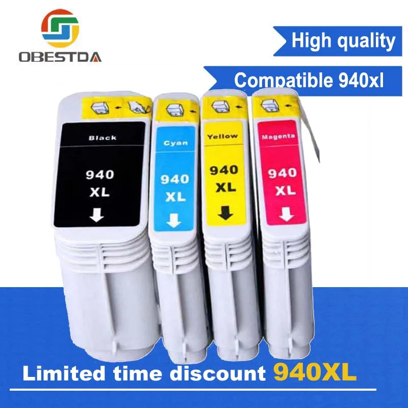 

Obestda 940XL Compatible Ink Cartridge Replacement for HP 940 XL C4906A C4907A C4908A C4909A For HP Officejet Pro 8000 8500