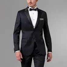 Свадебные смокинги для одежда жениха Черный специально костюм slim fit Формальные костюмы