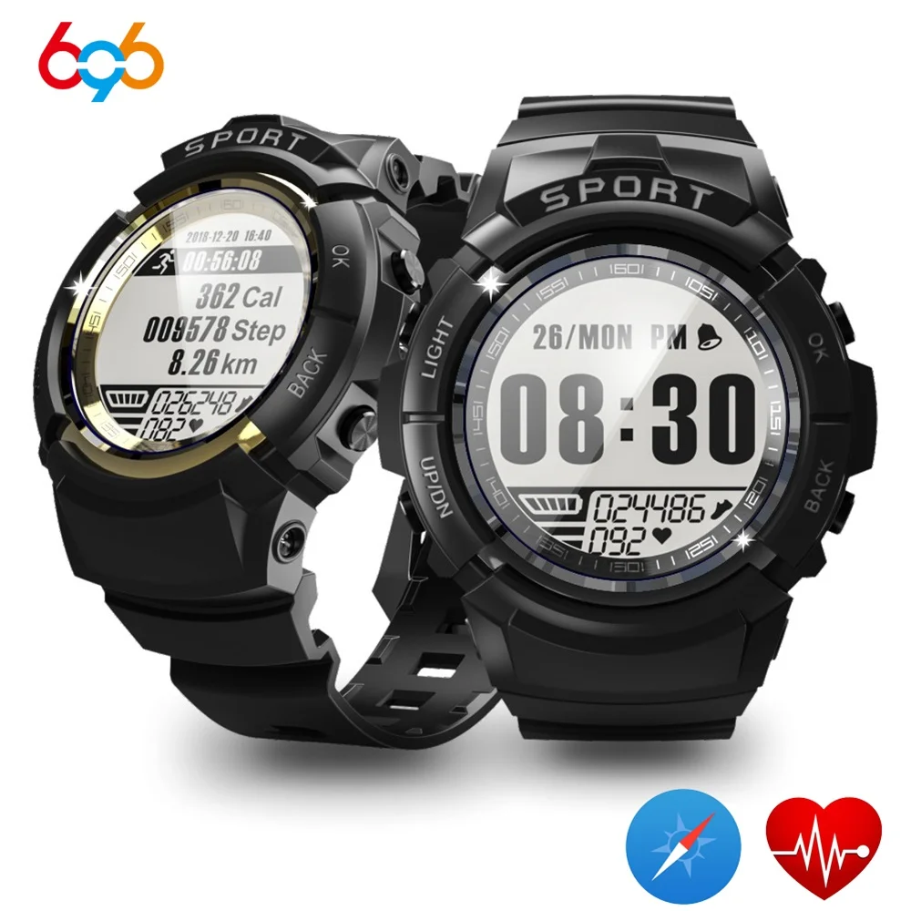 

696 S816 Men Smart Watch Fitness Tracker Heart Rate Compass Stopwatch Alarm Clock Sport IP68 Waterproof Smartwatch