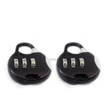 

10pcs/lot 3 Dial Digit Password Lock Combination Suitcase Luggage Metal Code Password Lock Padlock Zinc Alloy Keyed Padlock