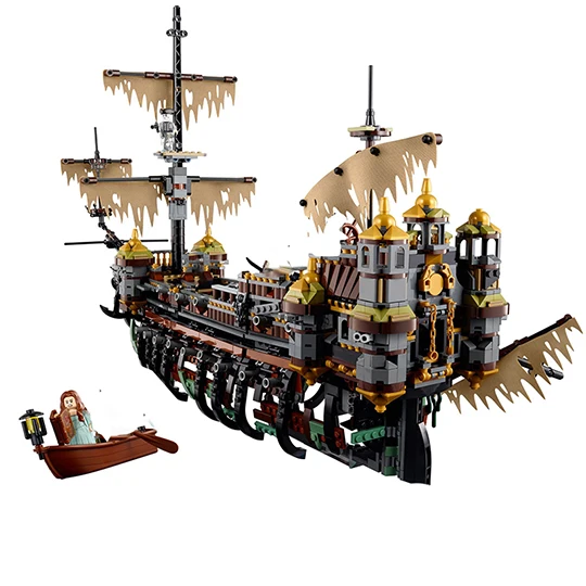 

Lepin 16042 Pirate Ship Captain Jack Silence Mary Ship Set Caribbean Model Building Blocks Toys Compatible LegoINGlys 71042