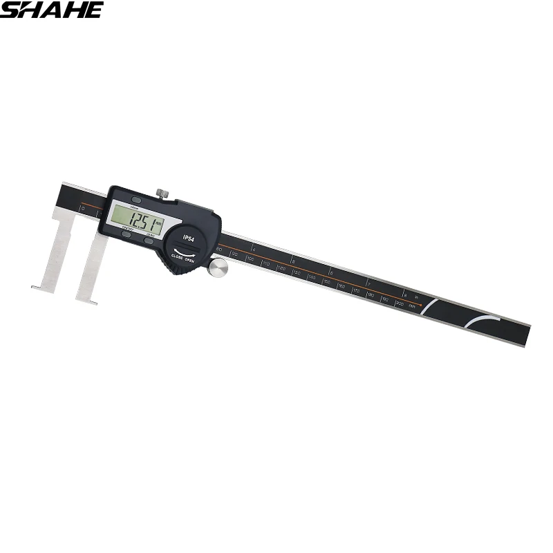 

free shipping 25-200 mm shahe inside groove digital caliper with flat point paquimetro digital 200 mm measuring tools