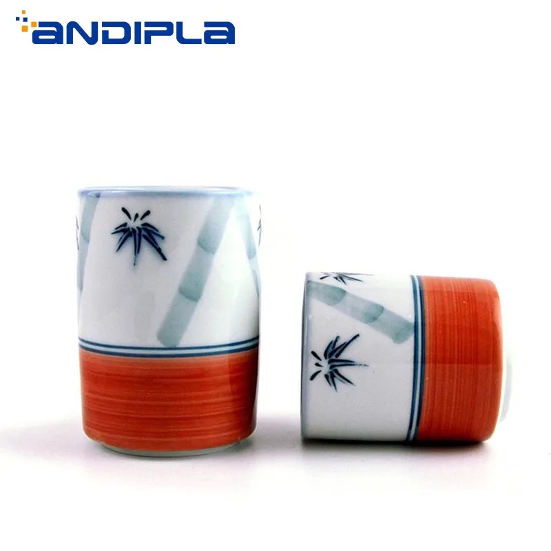 

150/270ml Japanese Cuisine Drinkware Ceramic Porcelain Tea Cup Milk Breakfast Coffee Water Mug Creative Bamboo Pattern Tea Set