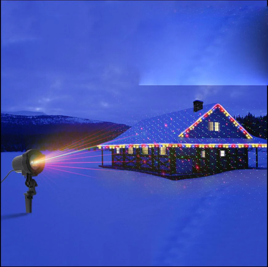 Remote Static Star Dots Laser Projector Light Garden Outdoor Waterproof