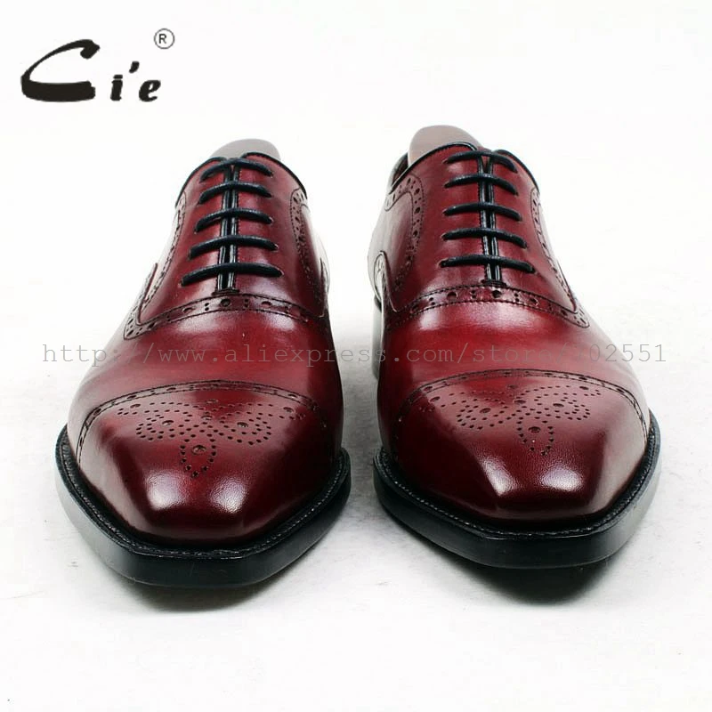 - cie Square Toe Custom Bespoke Mens Shoe Handmade GOODYEAR Welted Full Grain Leather Mens Oxford Shoe Patina Deep Wine OX428