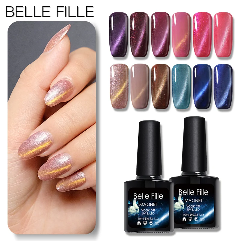 Belle Fille кошачий глаз Гель лак телесный розовый Soak Off УФ гель для ногтей Vernis полу
