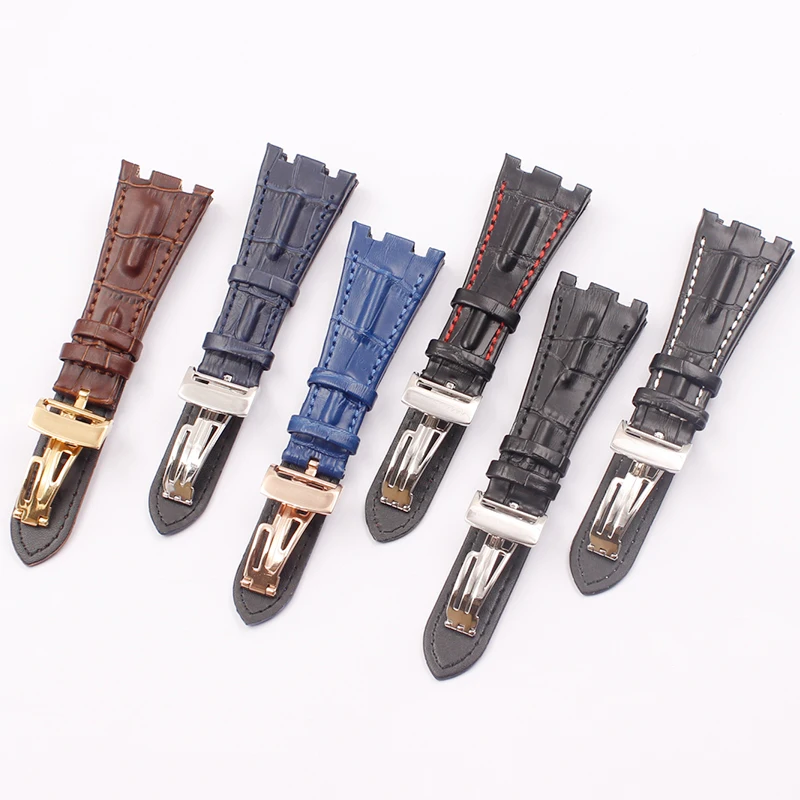 Ремешок кожаный складной с пряжкой для мужских часов аксессуары AP Royal Oak Series 28