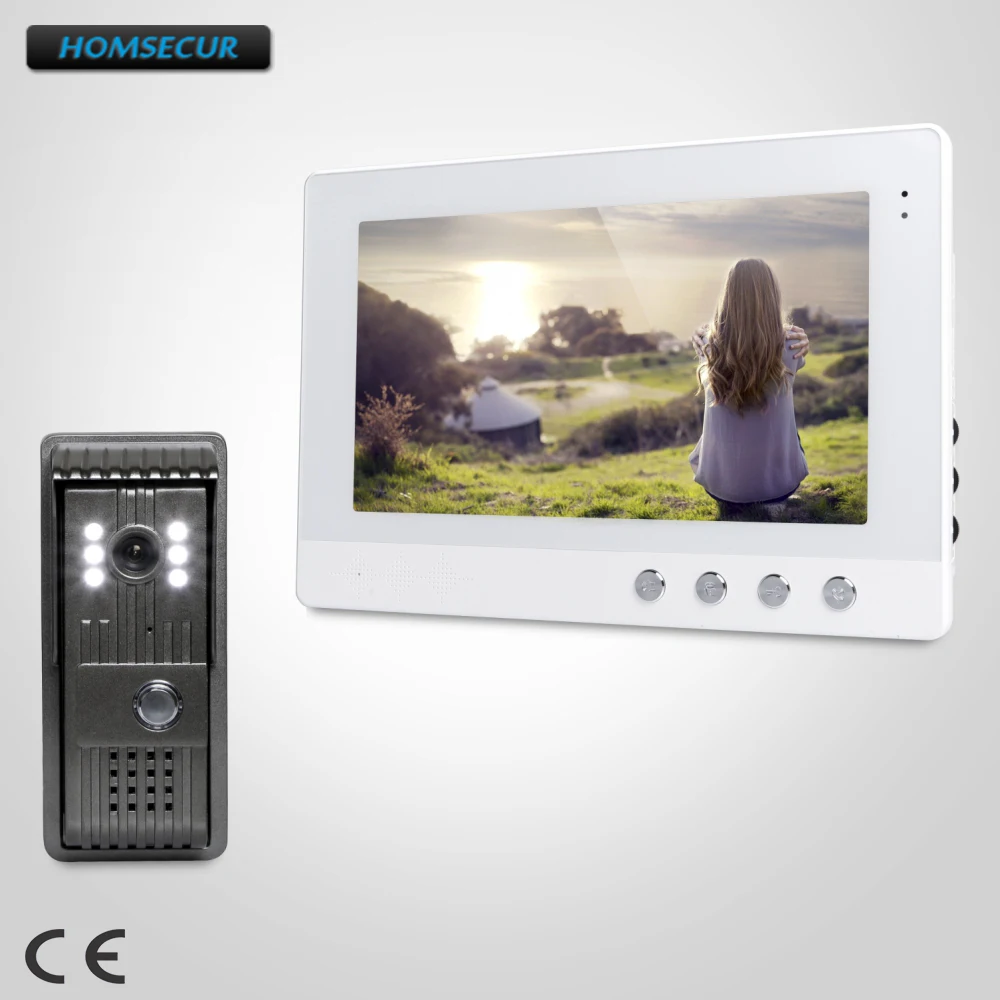 

HOMSECUR 10.1" Video Door Phone Intercom System With IR Night Vision For Home Security : XC003+XM101-W
