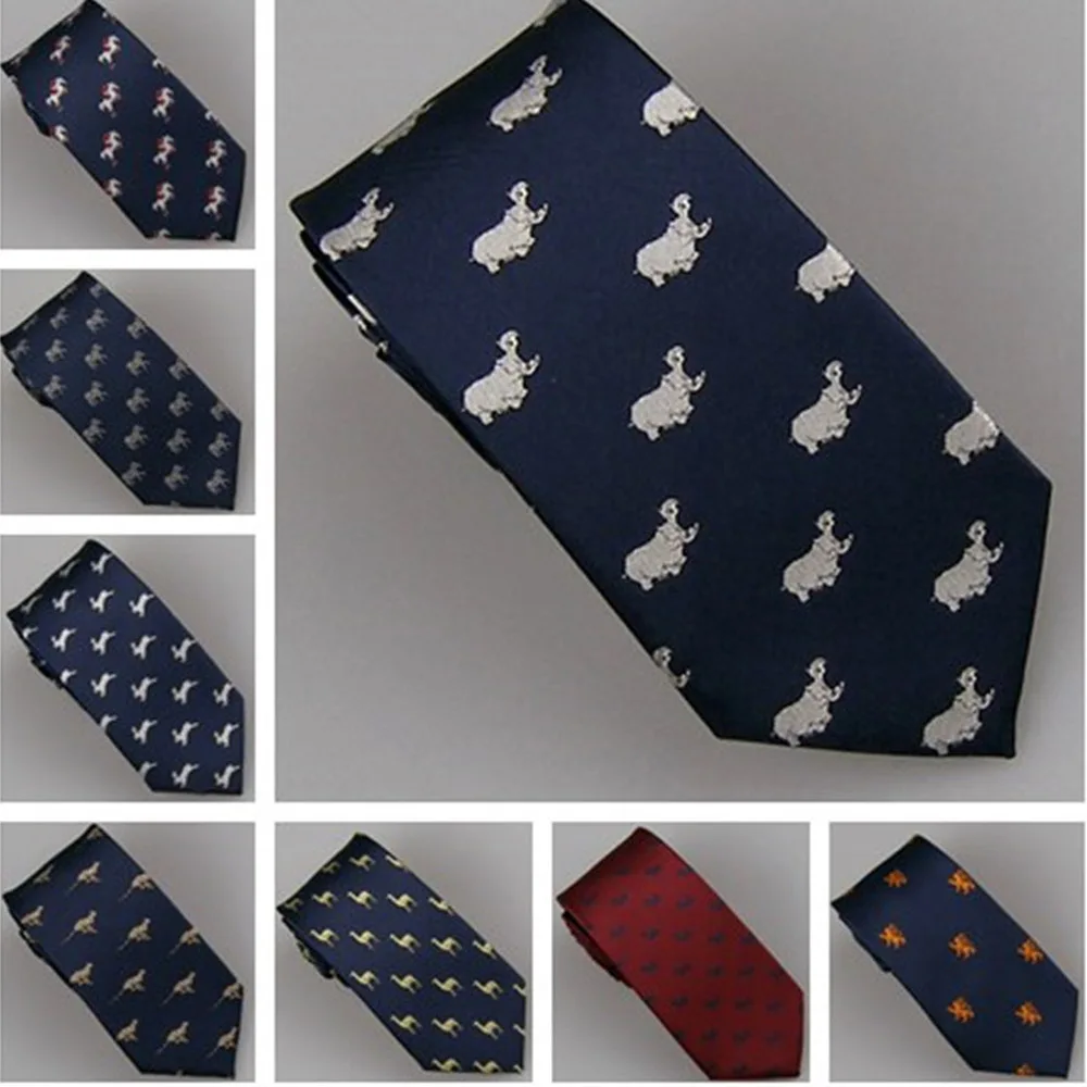 

LAMMULIN Ties 11 Styles Men's Suit Animal Pattern Jacquard Necktie Blue, Navy blue Microfiber Skinny Tie 7cm high quality Gravat