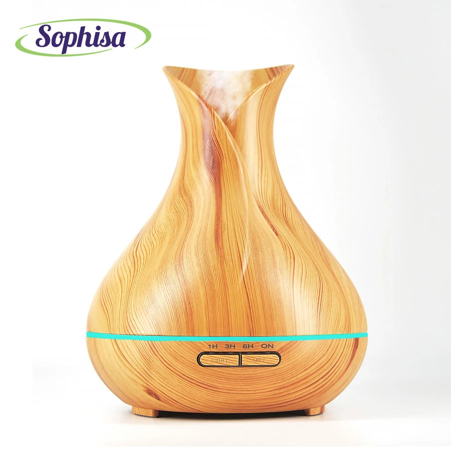

Sophisa 400ml Aroma Essential Oil Diffuser Ultrasonic Air Humidifier 7 Color Changing LED Lights mist aromatherapy maker SP1522Y