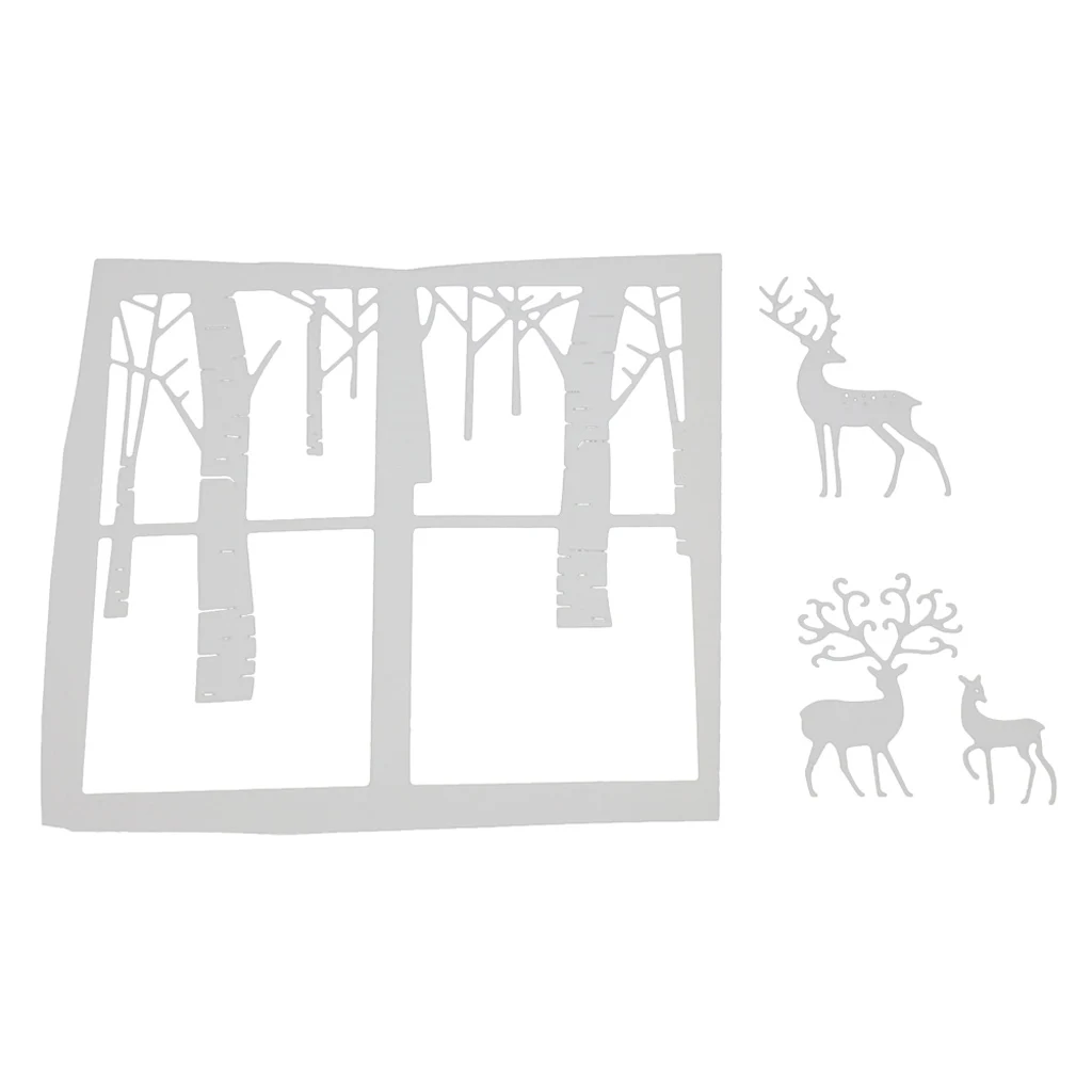 

Forest Deer Cutting Dies Stencil For Scrapbooking Paper DIY Card Embossing Craft Navidad Christmas Decorations