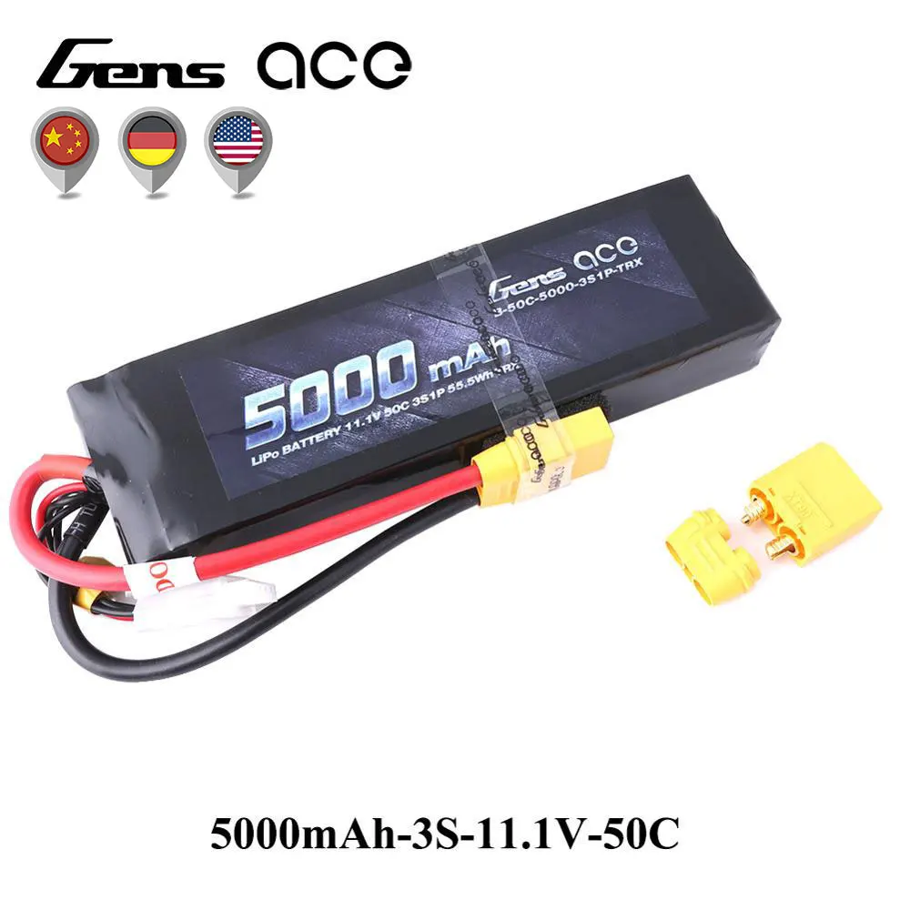 Батарейка Gens ace Lipo 11 1 В 5000 мА/ч 3S 50C TRX XT90 штепсельная батарея для Slash VXL 4x4 E Maxx