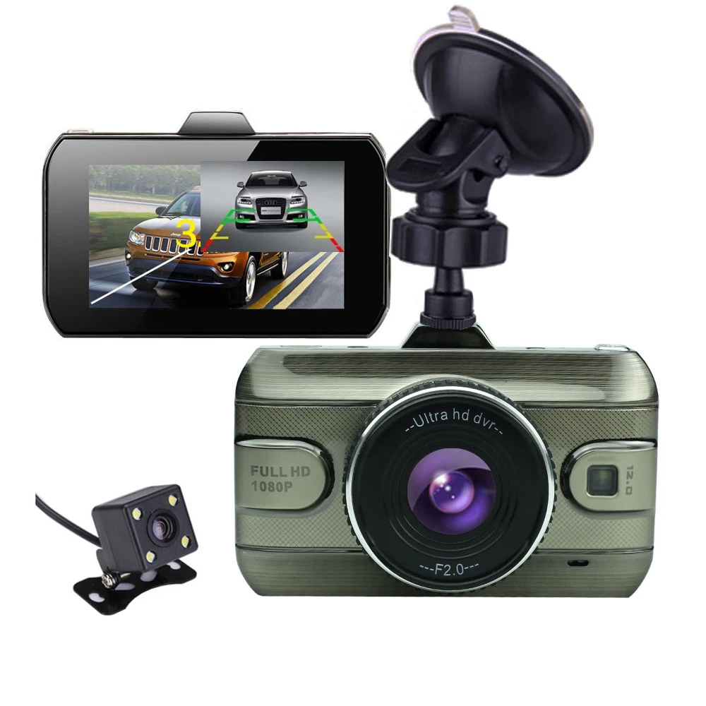 2017 New 3.0 inch Dual Lens Car Dvrs Full HD 1080P Car Dvr Video