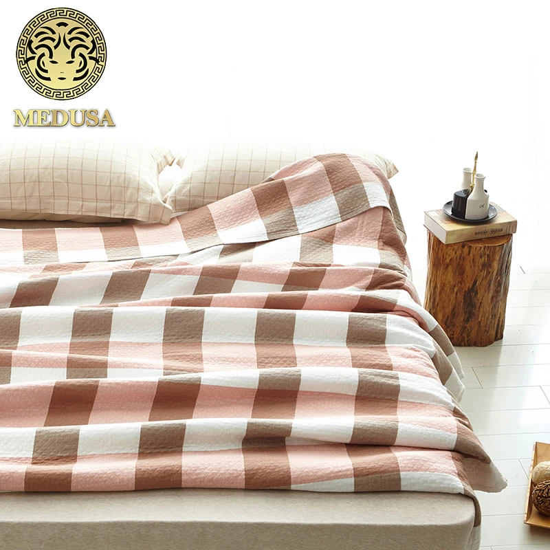 Медуза 100% стиральный хлопок шотландский плед дышащее пледы одеяло|plaid throw