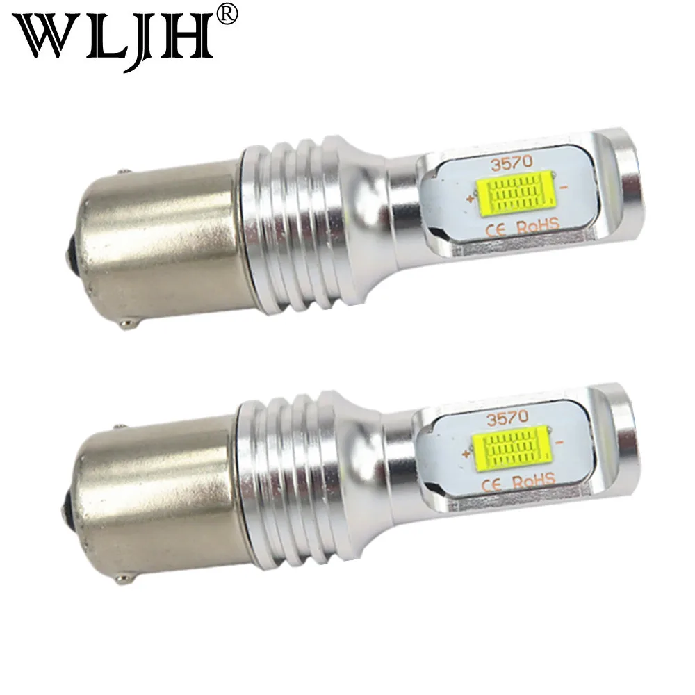 

WLJH 2x Canbus P21W 1156 BA15S S25 Led Bulbs Car Blinker front Stop Rear Fog Lamp Tail Reverse Light for BMW E46 1999 - 2005