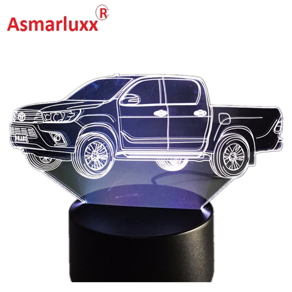 3D Truck 3D Hologram Lamp Multi-color Change Night Light Acrylic Lampada LED Illusion Lamp Bedside Lamp Cool Toy Free Drop Ship