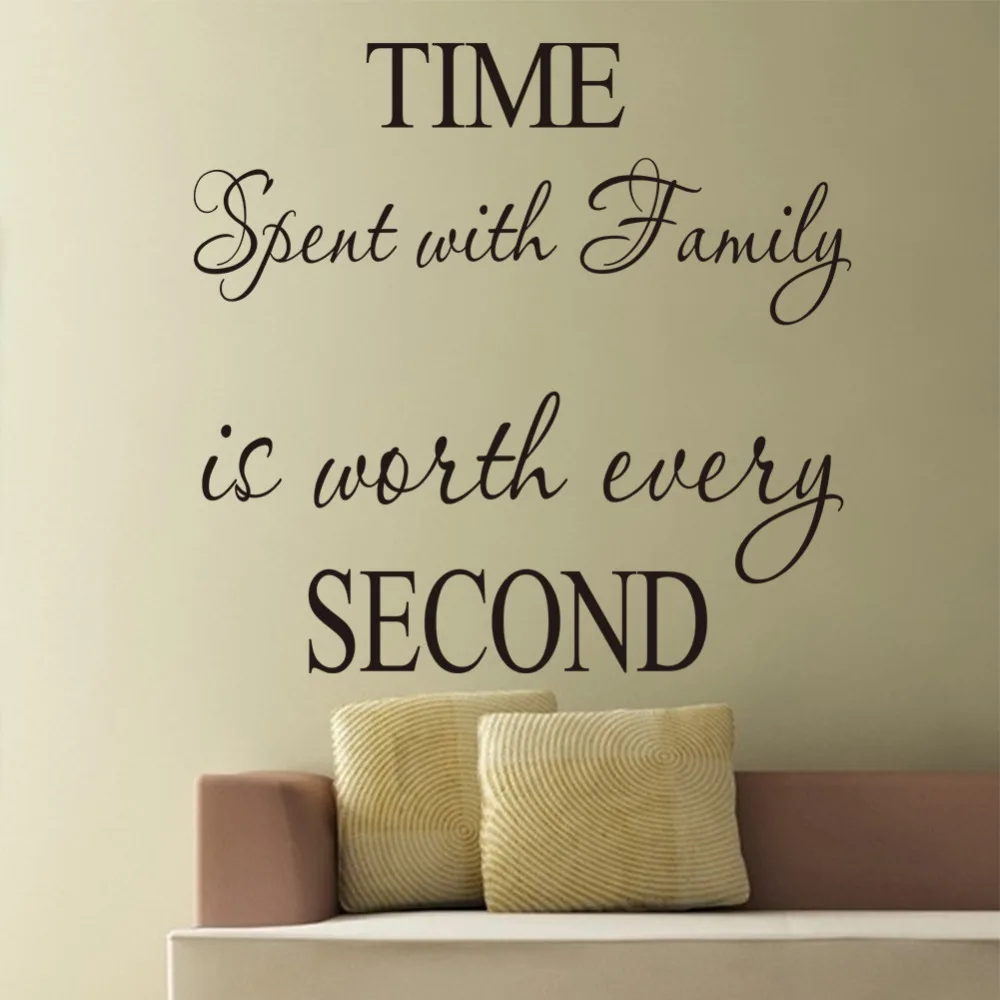 time spent with family it worth every second love family wall decals art quotes ZY8218A