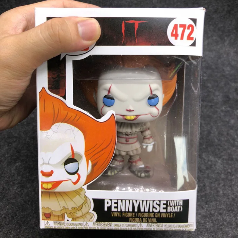 Funko pop Movies Стивен Кинг это Джокер клоун персонаж PENNYWISE Виниловая фигурка кукол игрушки - Цвет: 472 with package