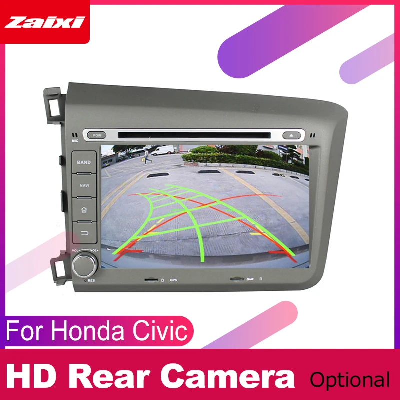 Top ZaiXi android car dvd gps multimedia player For Honda Civic 2012~2015 car dvd navigation radio video audio player Navi Map 3