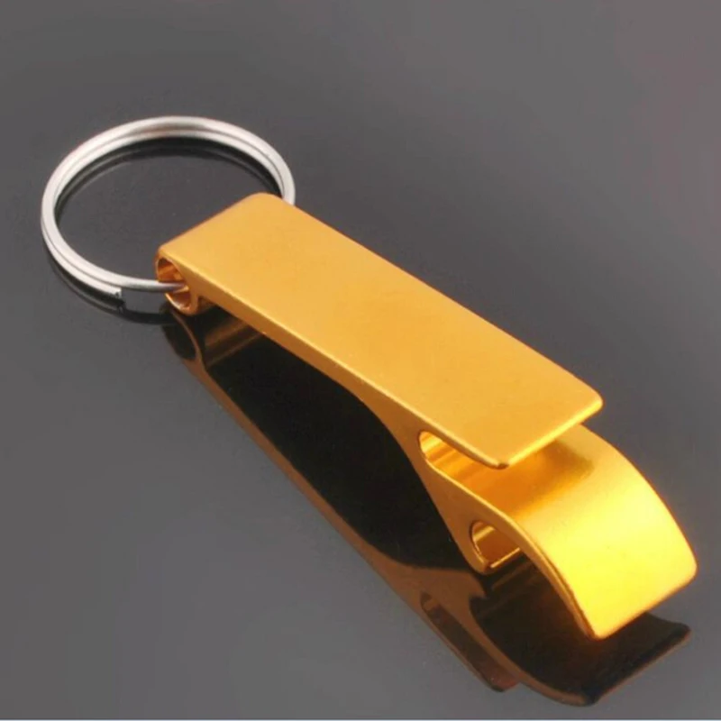 2 pcs Keychain Aluminum Materials Creative Design Small-clawed Bar Drinks Beer Bottle Opener Keychain Ring Random Color