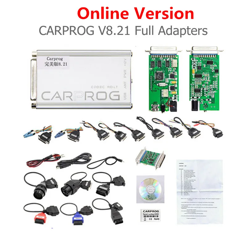 Новейший CARPROG V8.21 V10.93 полный набор 21 адаптер Авто ECU чип Тюнинг инструмент универсальный инструмент для ремонта ЭКЮ Carprog 8,21 онлайн версия - Цвет: V8.21 Full Pacakge