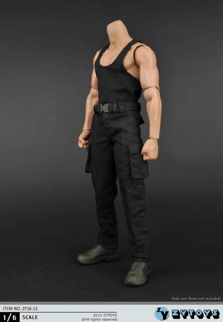 Lukcytoy 1/6 черная жилетка Рэмбо Stallone боевые брюки Одежда для 12 дюймов фигурка кукла модель L50 коллекция солидер игрушки