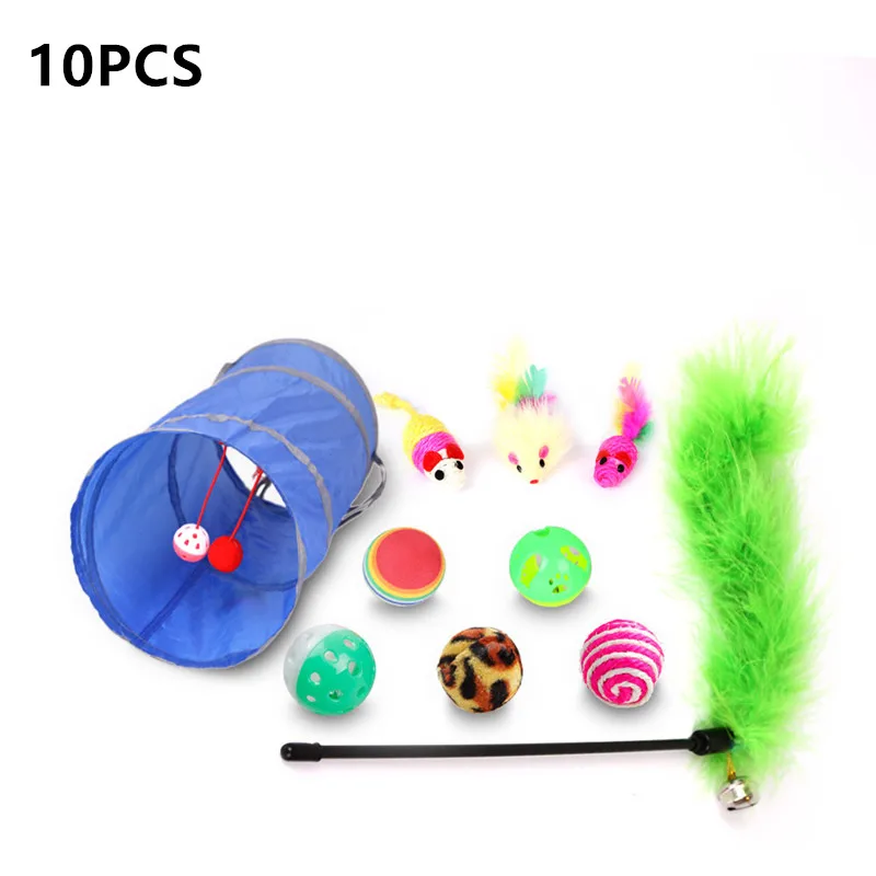 10 15 17 20PCS/Set Pet Cat Tunnel Training Toys Mouse and Ball Pet Products Interactive Supplies Playing Toys Cat Accessories