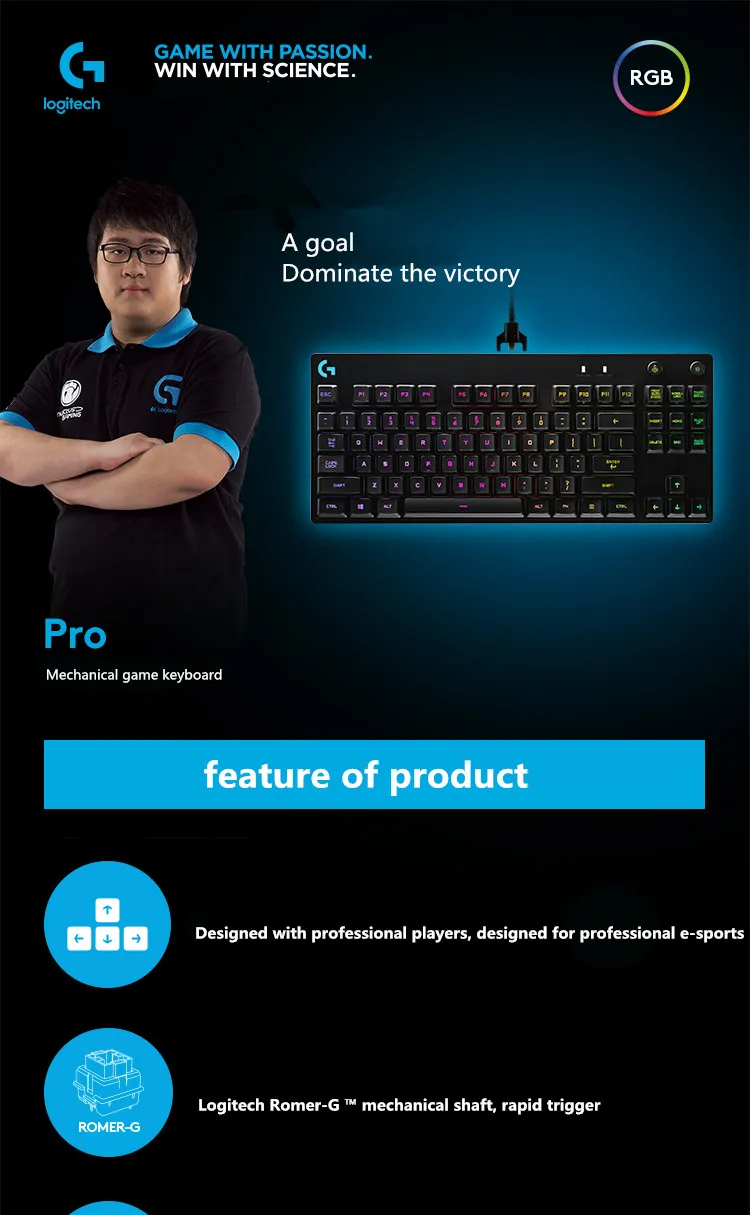 Logitech g pro gaming keyboard-trabalhando com equipes esports