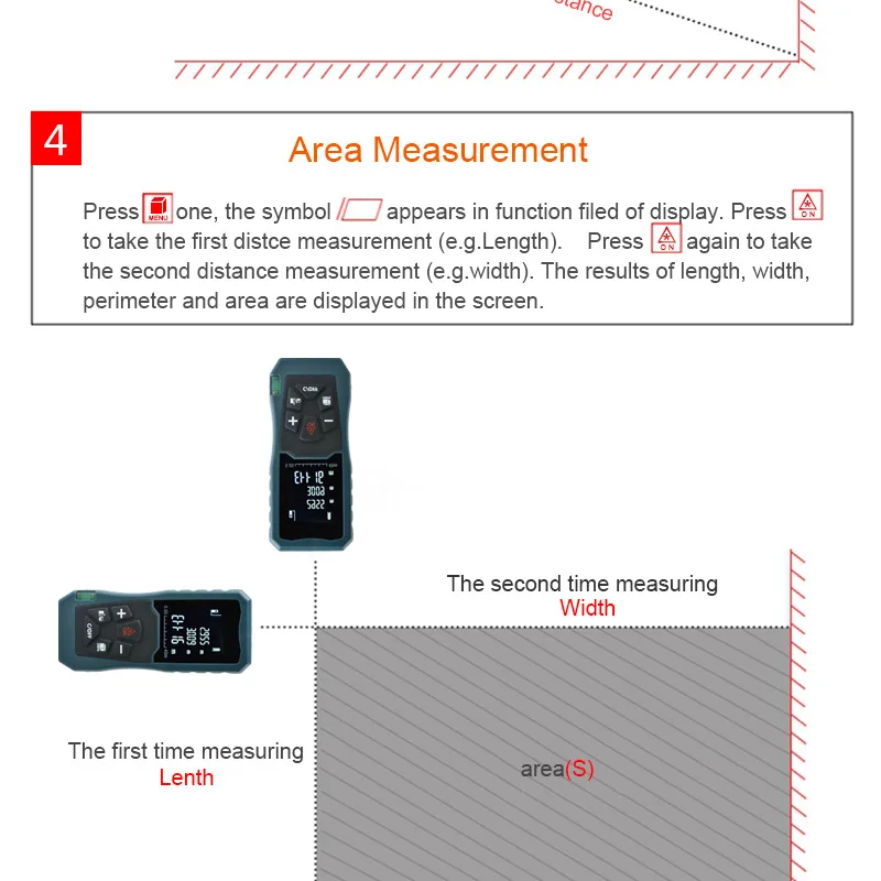 KALAIDUN 40m60m100m Laser Rangefinder Laser Distance Meter Range Finder Trena Measure Tape Metreler Build Device Tool9