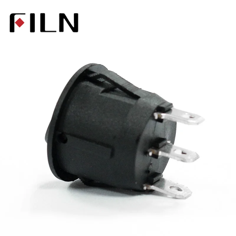 2 Pin ON-OFF 16mm Diameter Small Round Boat Rocker Switches Black Mini Round Black White Red Rocker Switch (2)