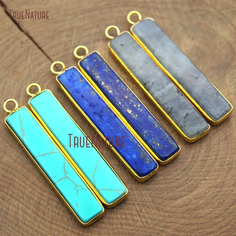 20180111-PM10110- Gold Plating Rectangular Pendant Mix Material Pendant_6