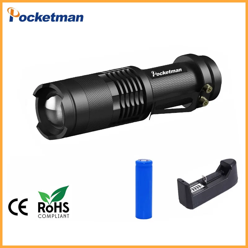 

Q5 Mini Black 2000LM Waterproof LED Flashlight 3 Modes Zoomable LED Torch penlight zaklamp
